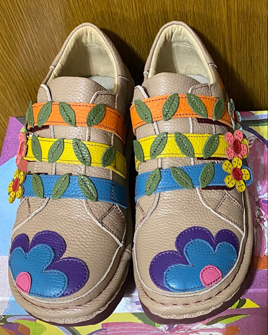 未使用estacion エスタシオン　お花モチーフシューズ
