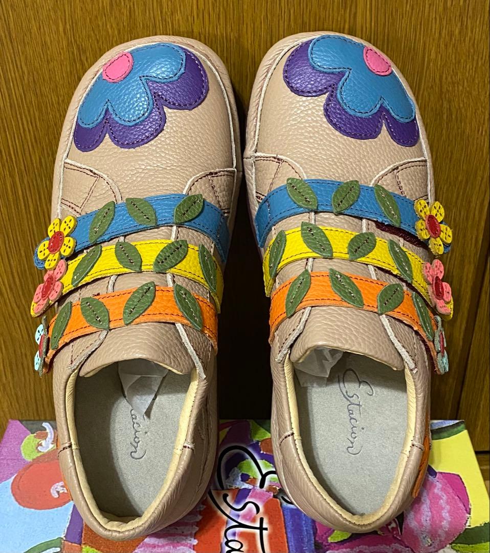 未使用estacion エスタシオン　お花モチーフシューズ