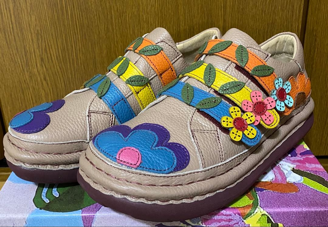 未使用estacion エスタシオン　お花モチーフシューズ
