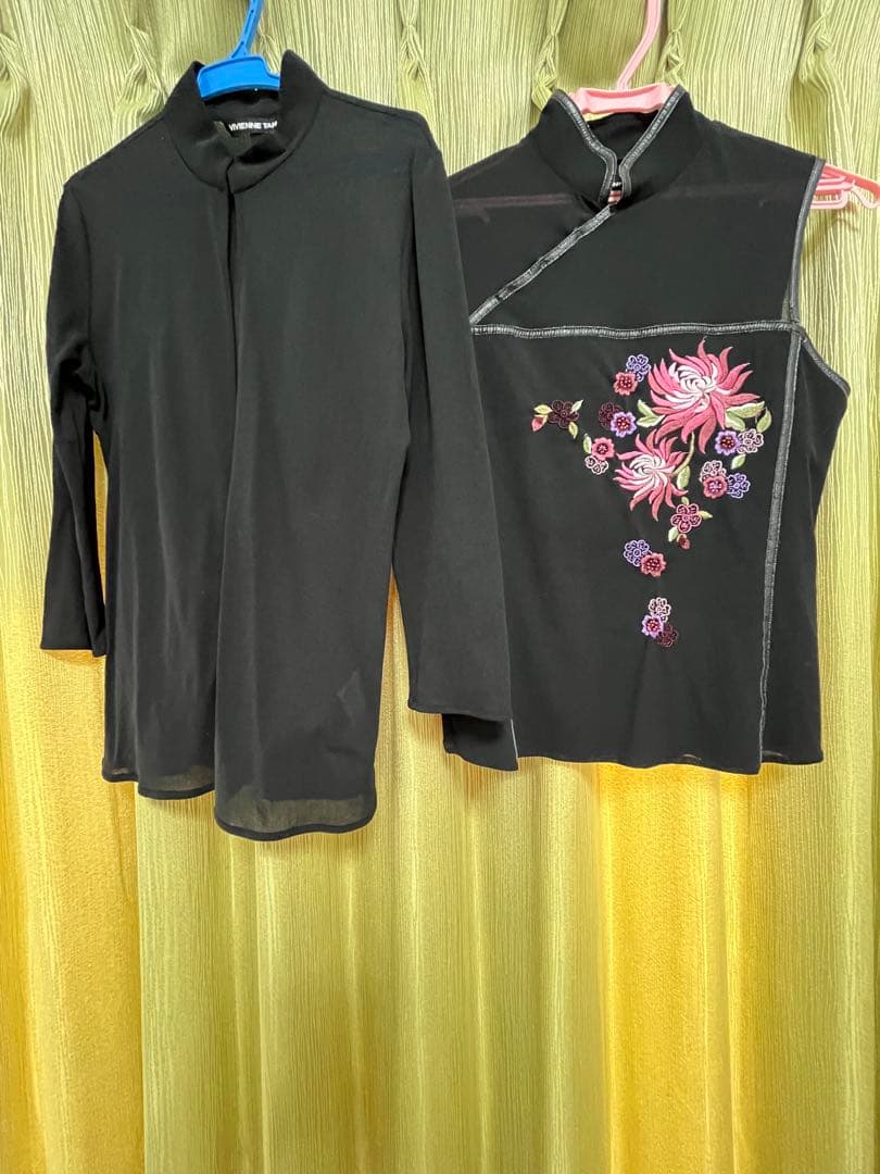 VIVIENNE TAM チャイナカラー刺繍ノースリーブ七分袖カーディガンセット