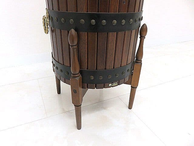 カリモク 樽型プランタースタンド 　プランターケース/プランターカバー/小物入れ