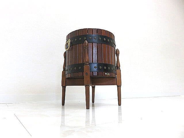 カリモク 樽型プランタースタンド 　プランターケース/プランターカバー/小物入れ