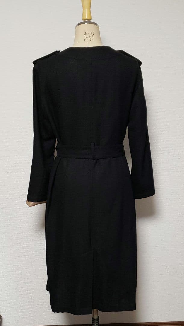 Lion黒 ダブルブレスト トレンチコート