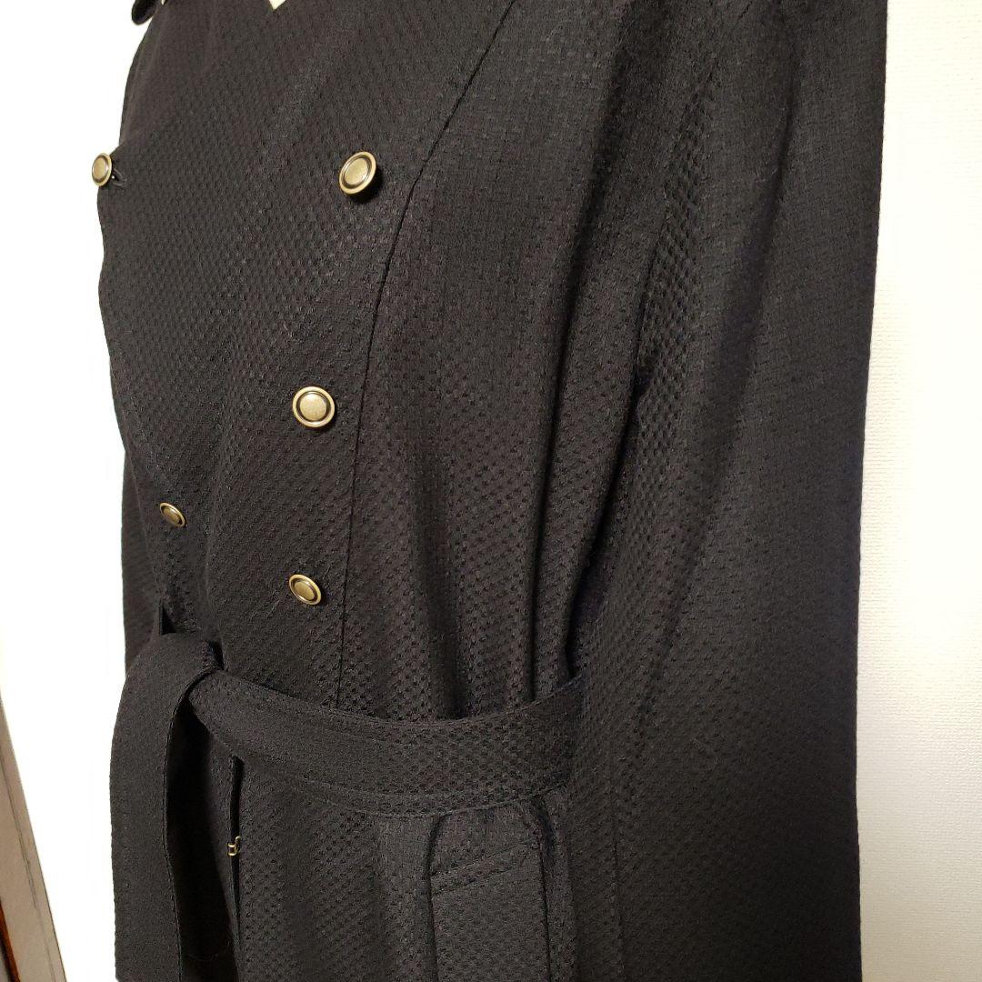 Lion黒 ダブルブレスト トレンチコート