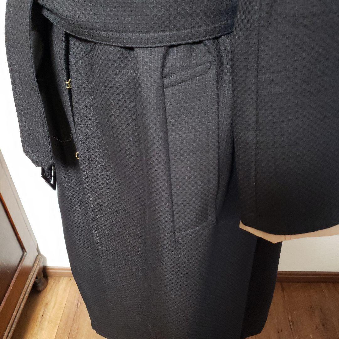 Lion黒 ダブルブレスト トレンチコート