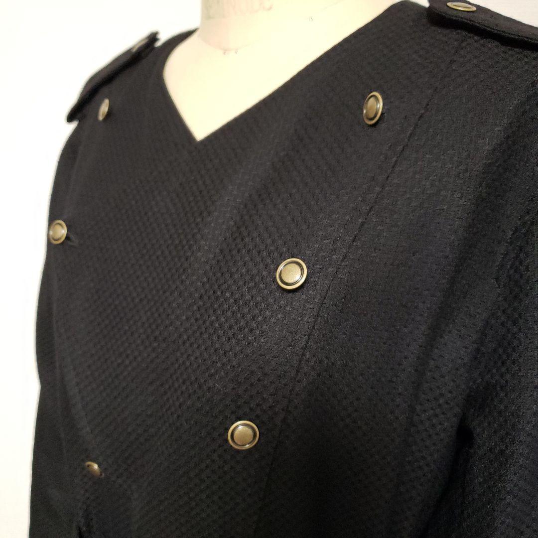 Lion黒 ダブルブレスト トレンチコート