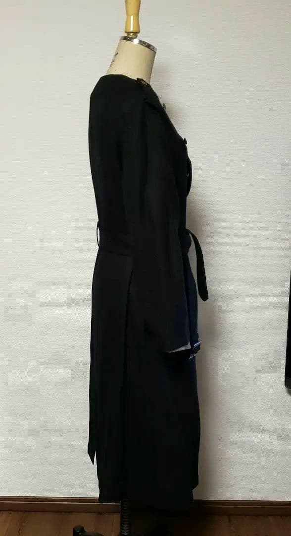 Lion黒 ダブルブレスト トレンチコート