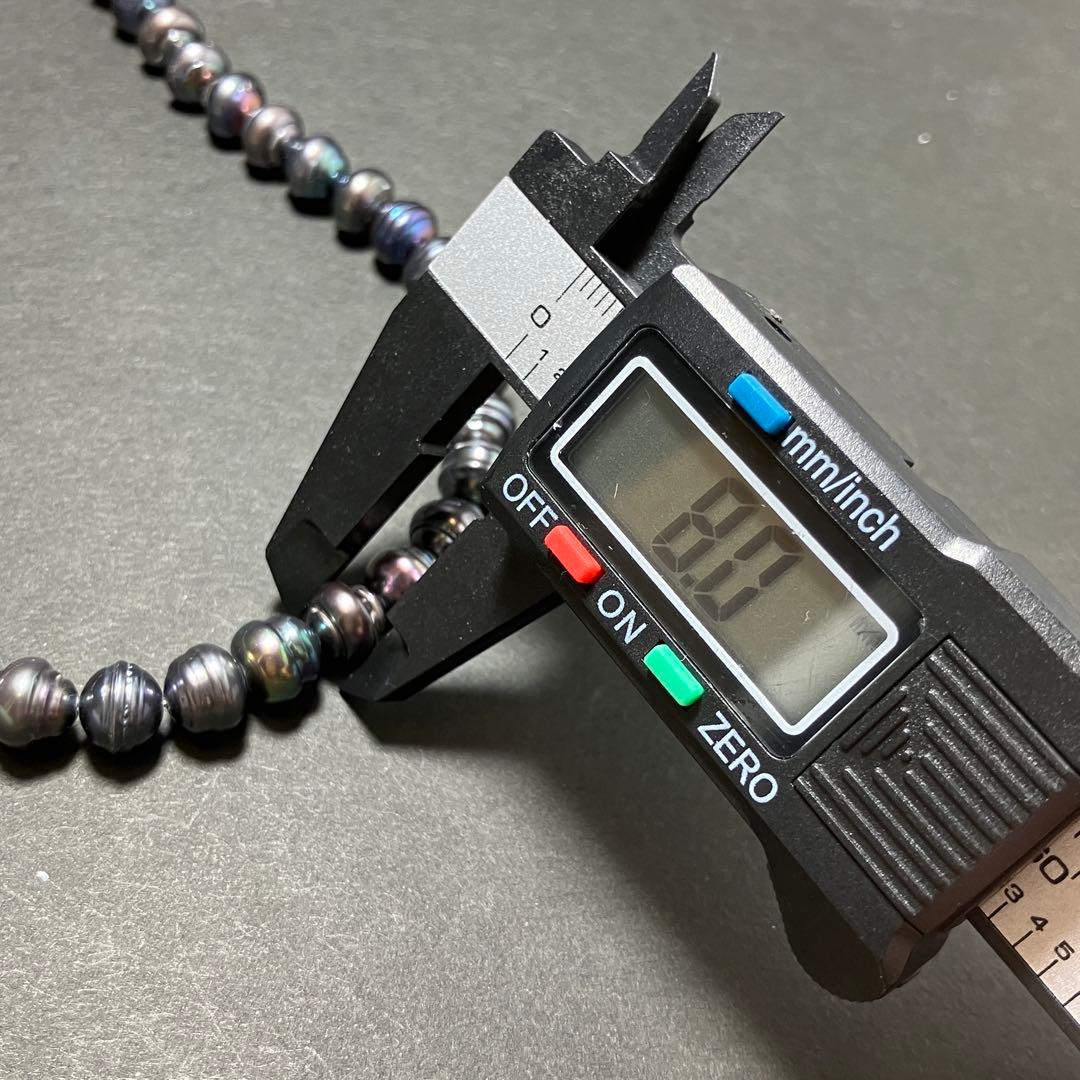 超ロング162㎝✨ 黒蝶真珠 パールネックレス 8mm珠 Silver