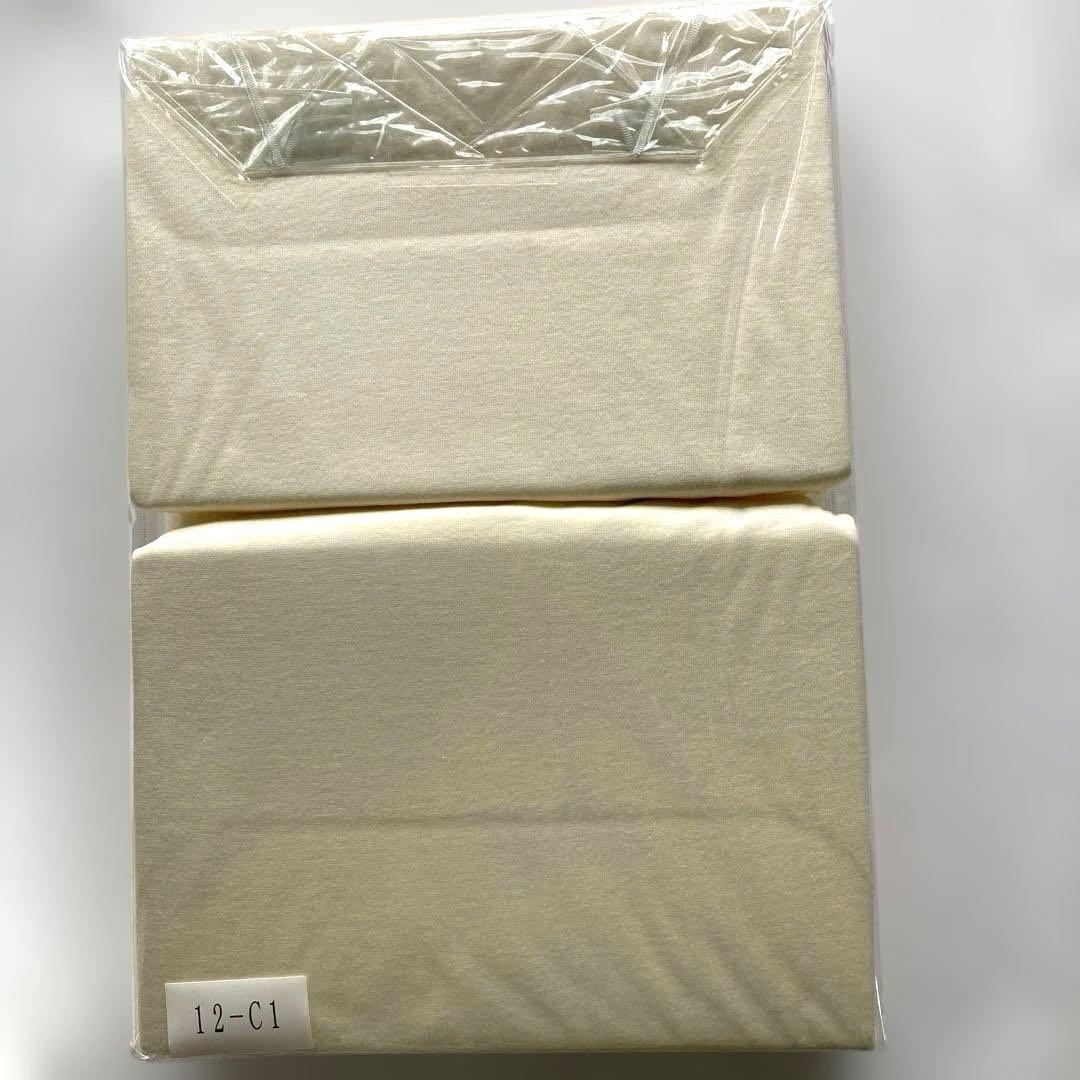 シモンズ　ファインラグジュアリーボックスシーツ　Ｑサイズ　ジャージーアイボリー