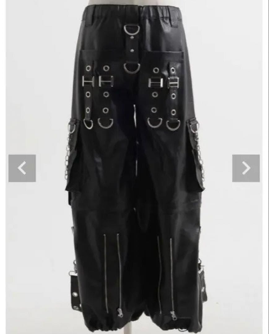 REFLEM【レフレム】2WAYワイドボンテージPUレザーパンツ