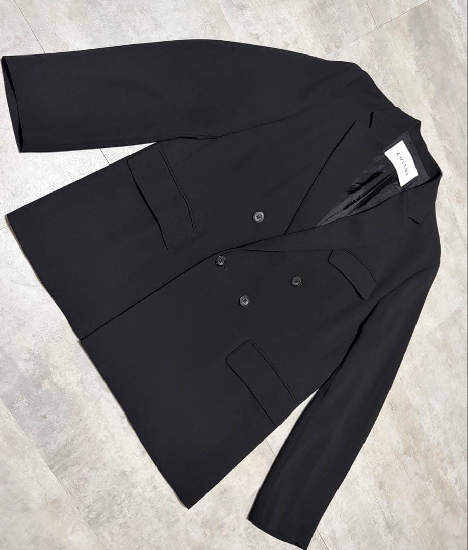 【サイズ2美品】cullni ダブル ブレステッド テーラード ジャケット