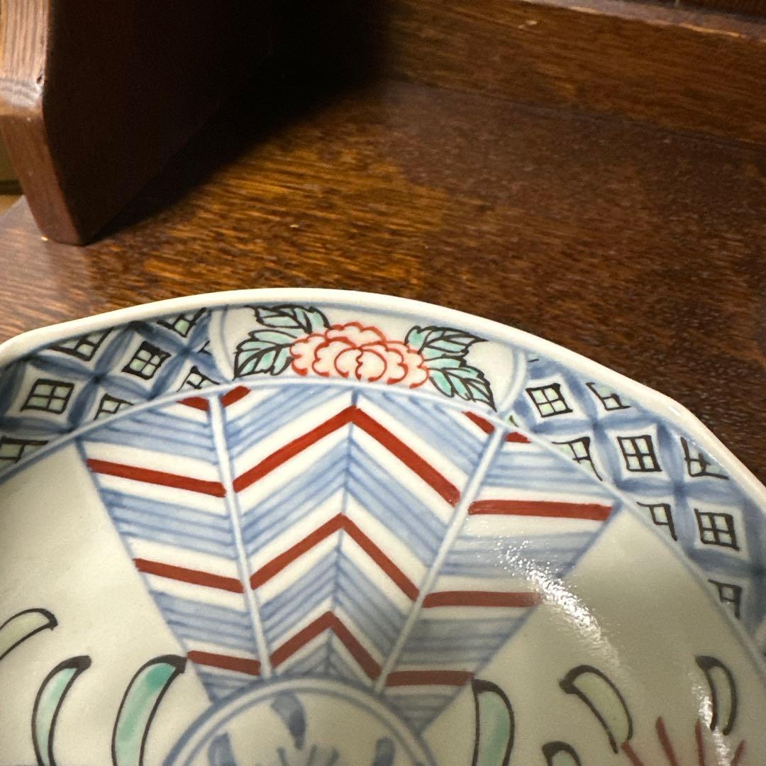 佐藤走波. 六代、染錦. 幾何学花模様の鉢・ボウル