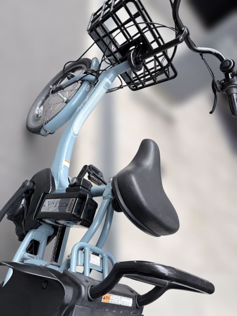 大阪府　子供乗せ　ヤマハ　水色 電動アシスト自転車 チャイルドシート付き