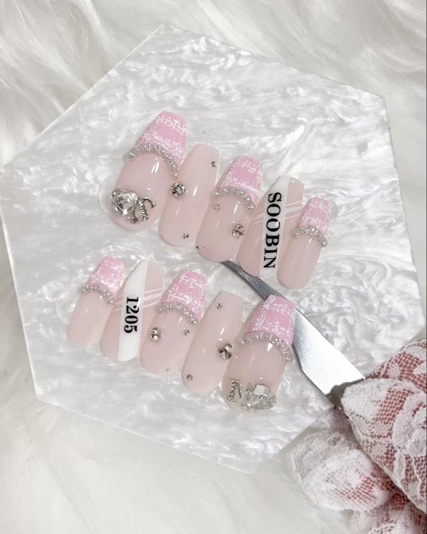 お急ぎ便A ネイルチップ 量産型 オタクネイル 推しネイル ちゅるん ワンホン