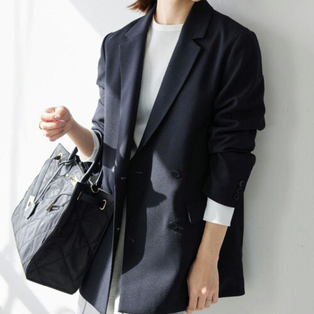 美品 SLOBE IENA ネイビー ダブルボタンジャケット ネイビー 38