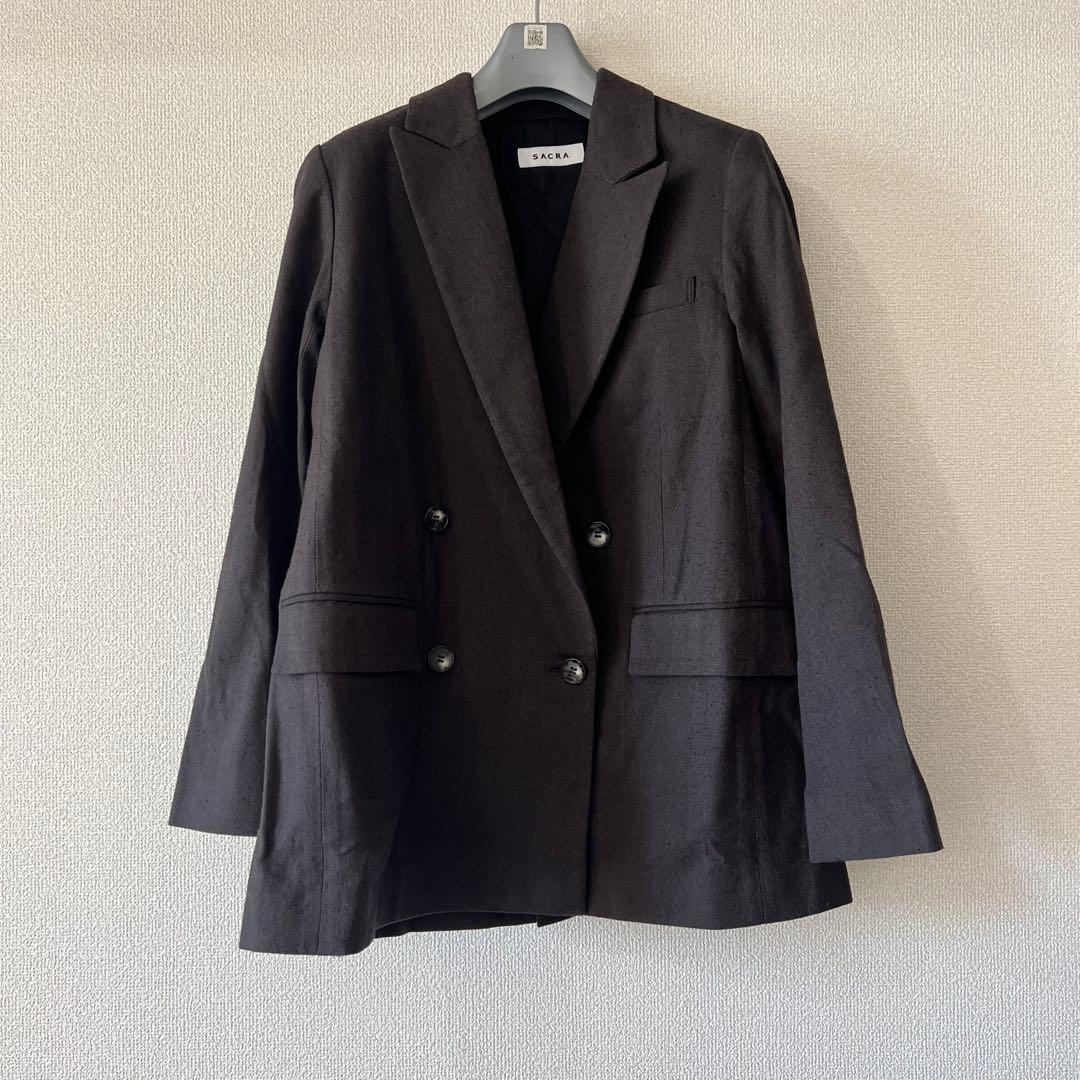 サクラ SACRA シルク コットン ヘリンボーン ジャケット