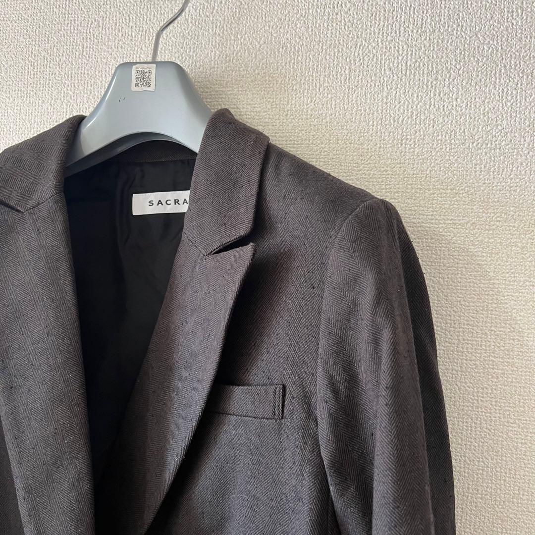 サクラ SACRA シルク コットン ヘリンボーン ジャケット