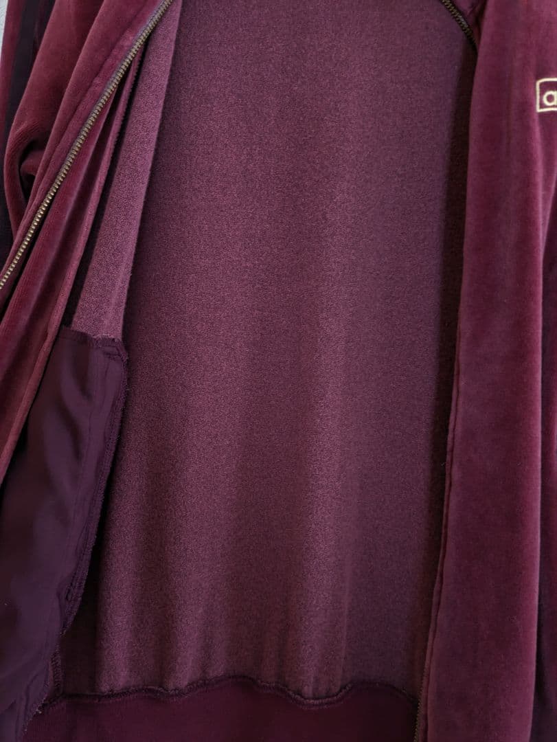 ベロア素材　adidas バーガンディ ジャージ　Sサイズ　美品