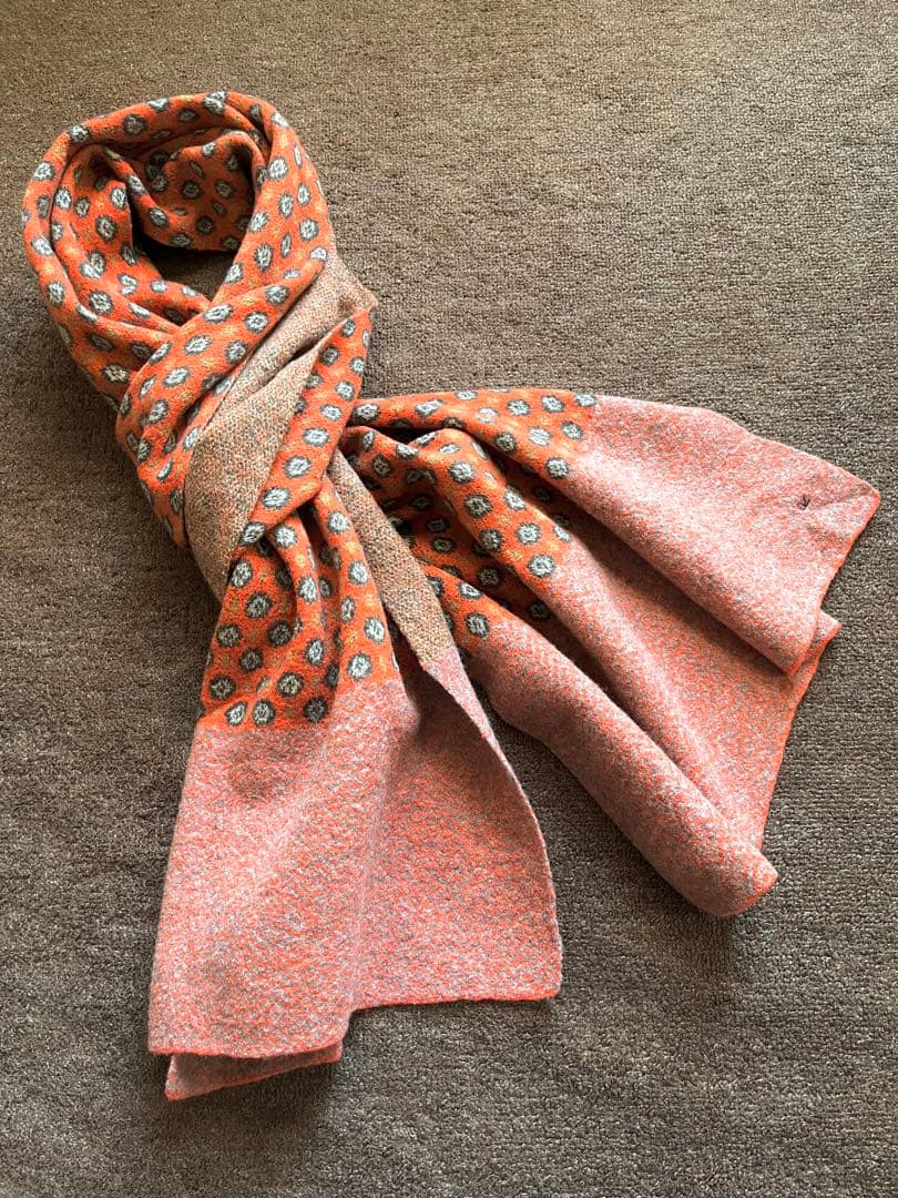 45R■フロートダブルジャカードのストール 縮絨ウール