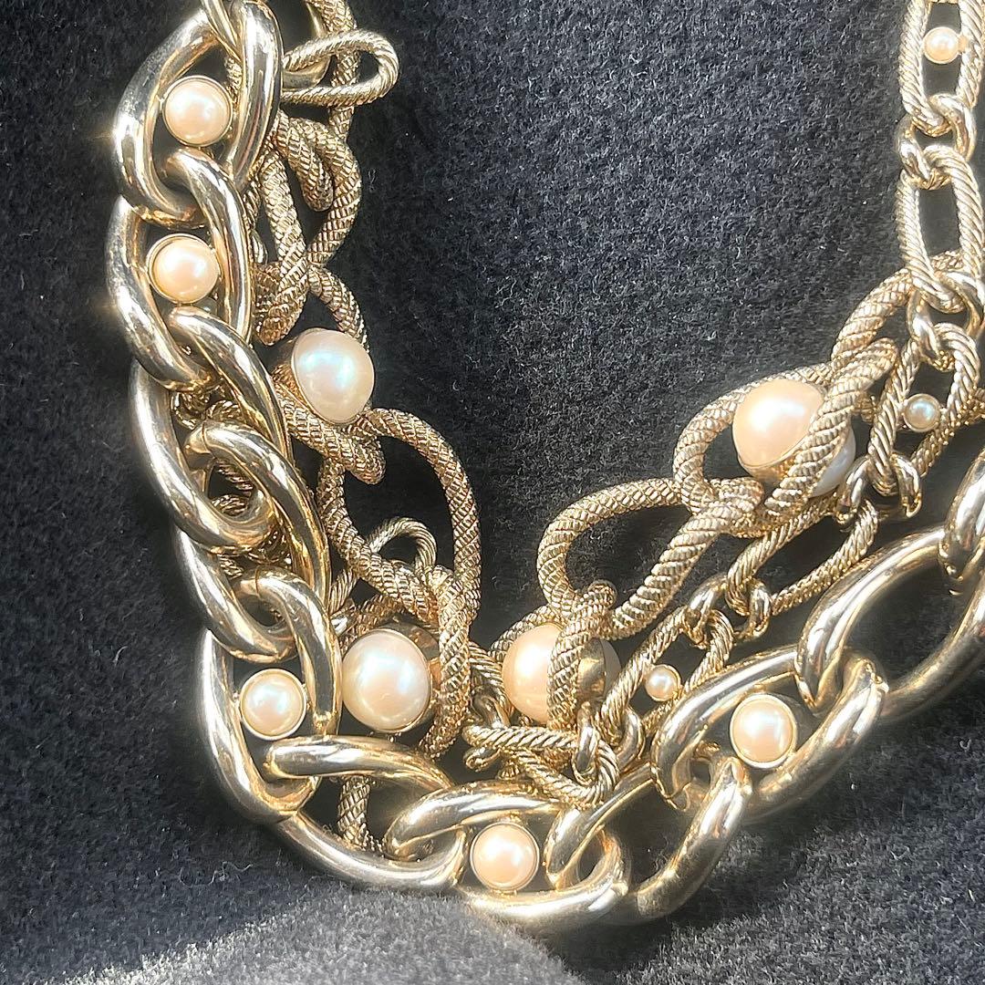 ドルチェ&ガッバーナ　チョーカー ネックレス パール ゴールド