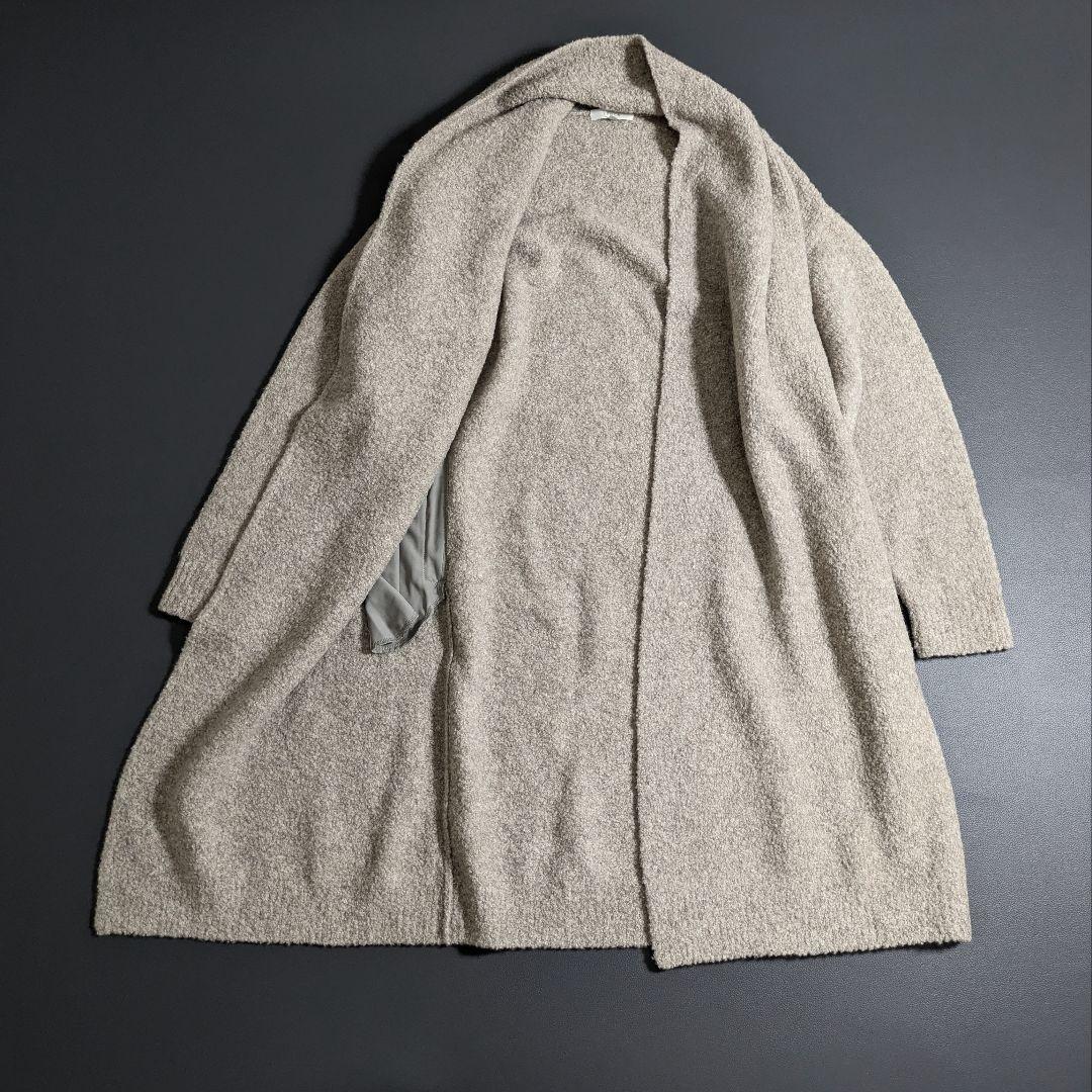 エポカ／高級ヤクウール パイルウールロングカーディガン トープ グレージュ