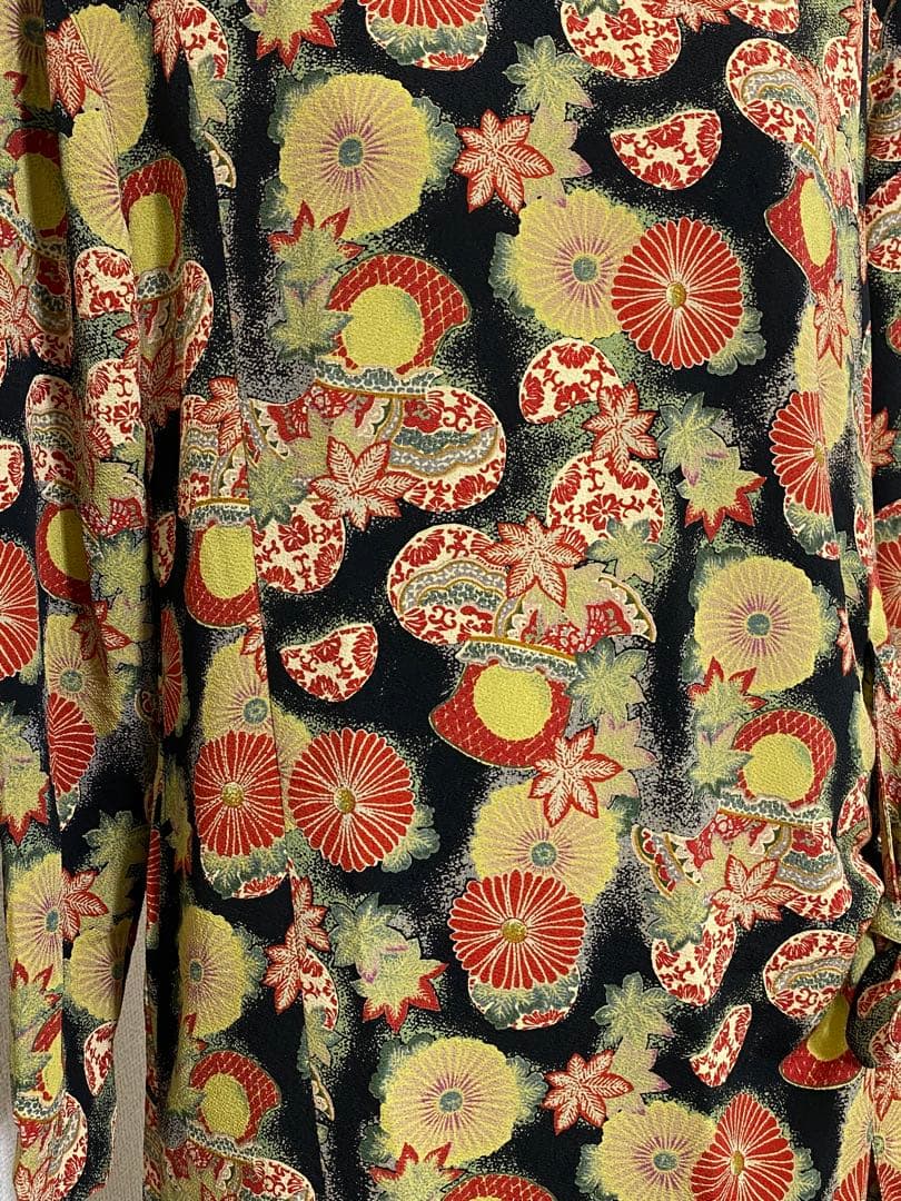 カネコイサオ wonderful World 縮緬 和風花柄 ロングワンピース