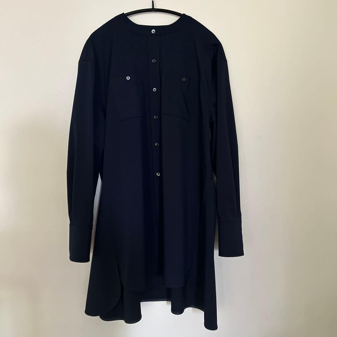 ♩試着のみ♩ YONFA ヨンファ　ラッフルポケットシャツ　ネイビー