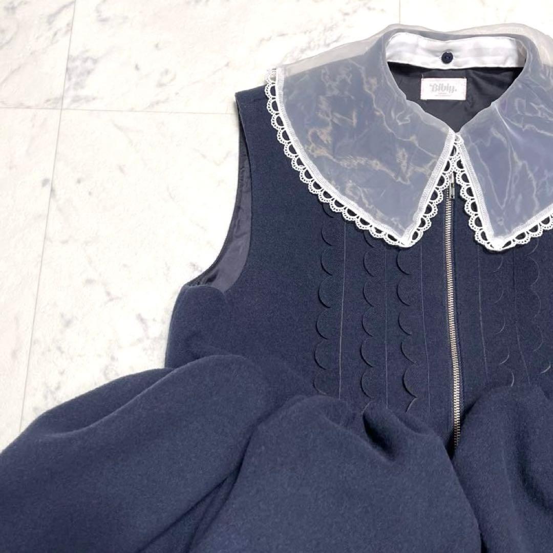 美品✨Bibiy. ANGIE SLEEVELESS JACKET ネイビー