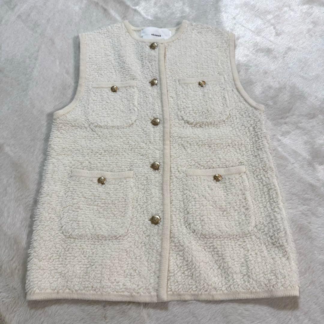 【未使用級】ADAWAS ホワイト ニットベスト