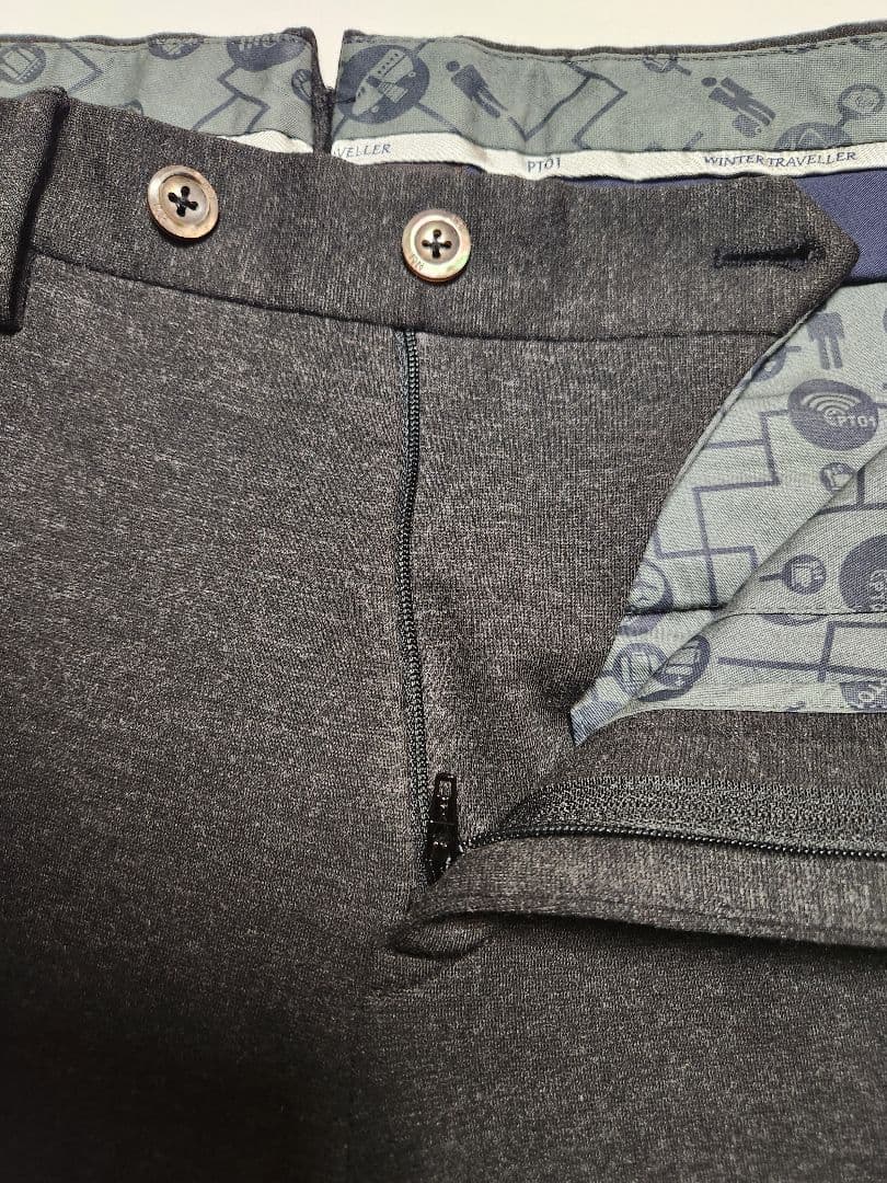 ピーティーゼロウーノ　TRAVELLER　テクノジャージー　濃灰　48　秋冬