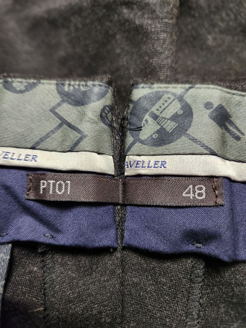 ピーティーゼロウーノ　TRAVELLER　テクノジャージー　濃灰　48　秋冬