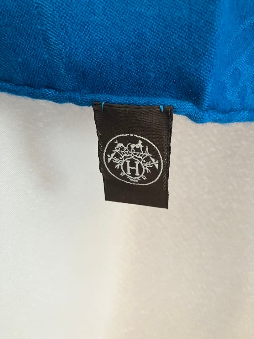 エルメス　ストール　ブルー