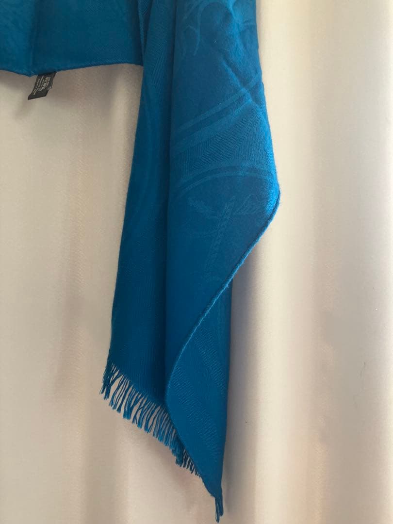 エルメス　ストール　ブルー