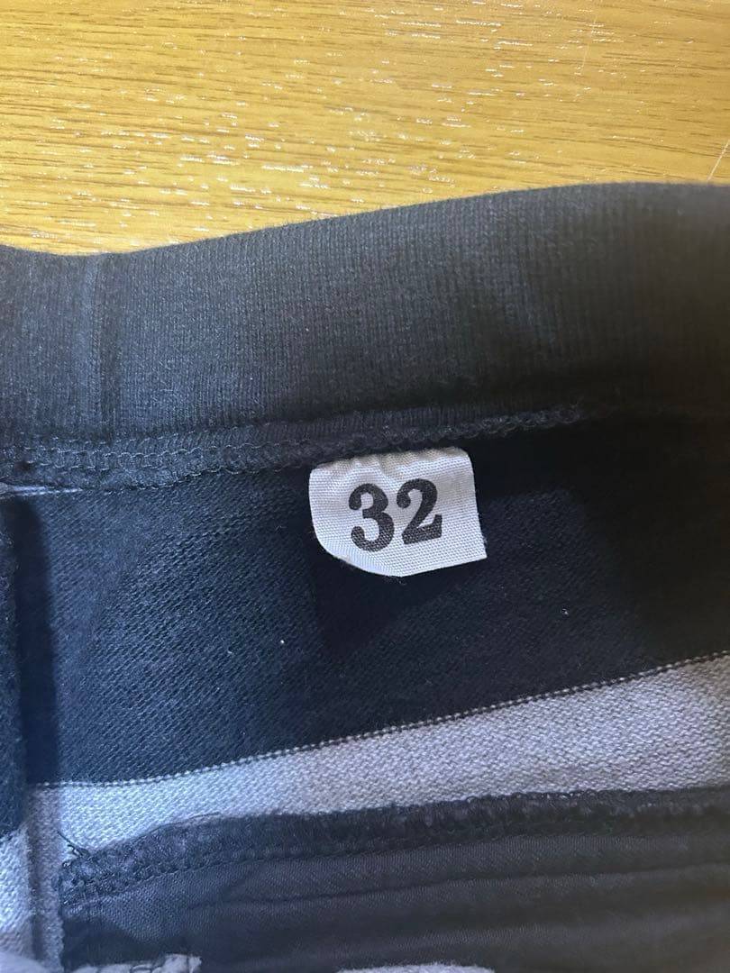 west ride ボーダーパンツ　32 ブラックxグレー