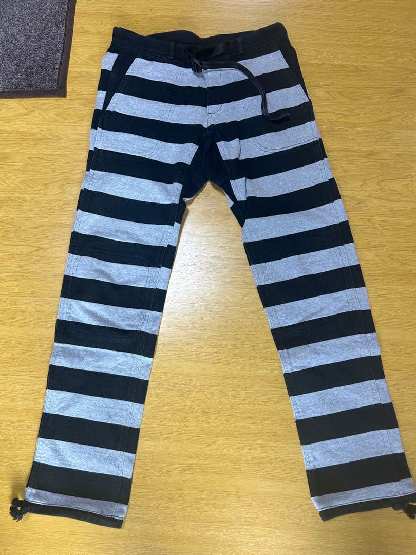 west ride ボーダーパンツ　32 ブラックxグレー