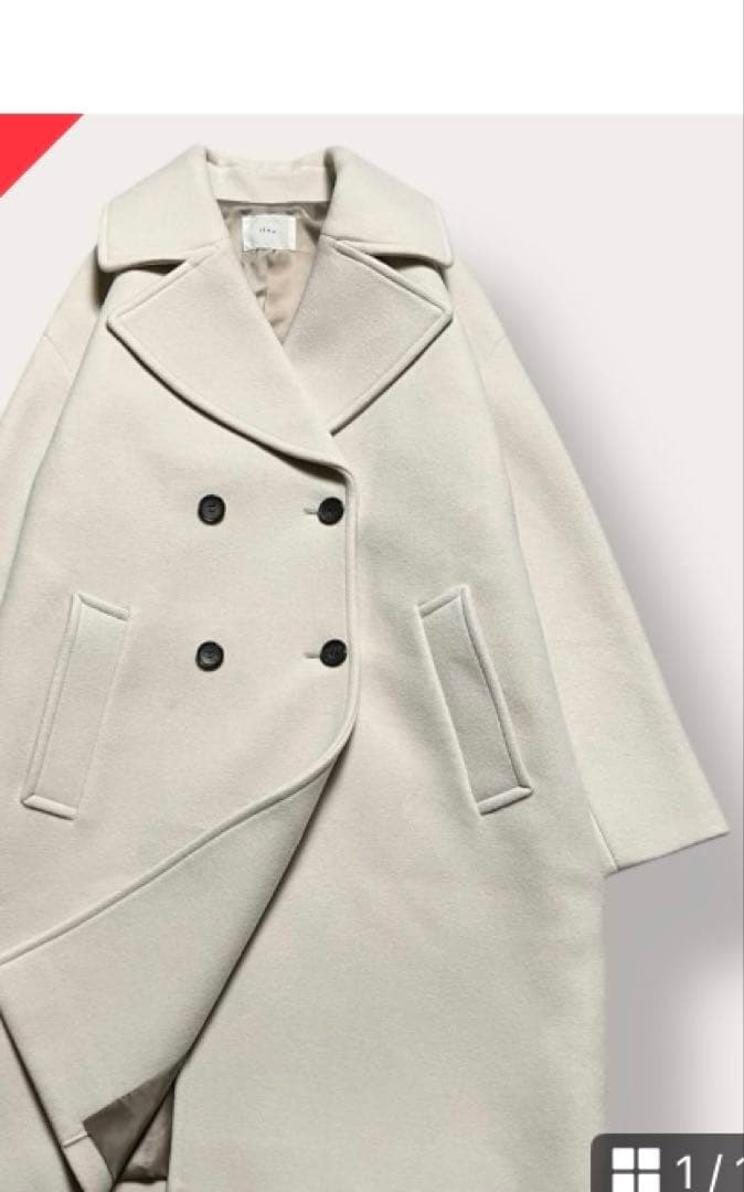 IÉNA クリーム ダブルブレスト チェスターコート