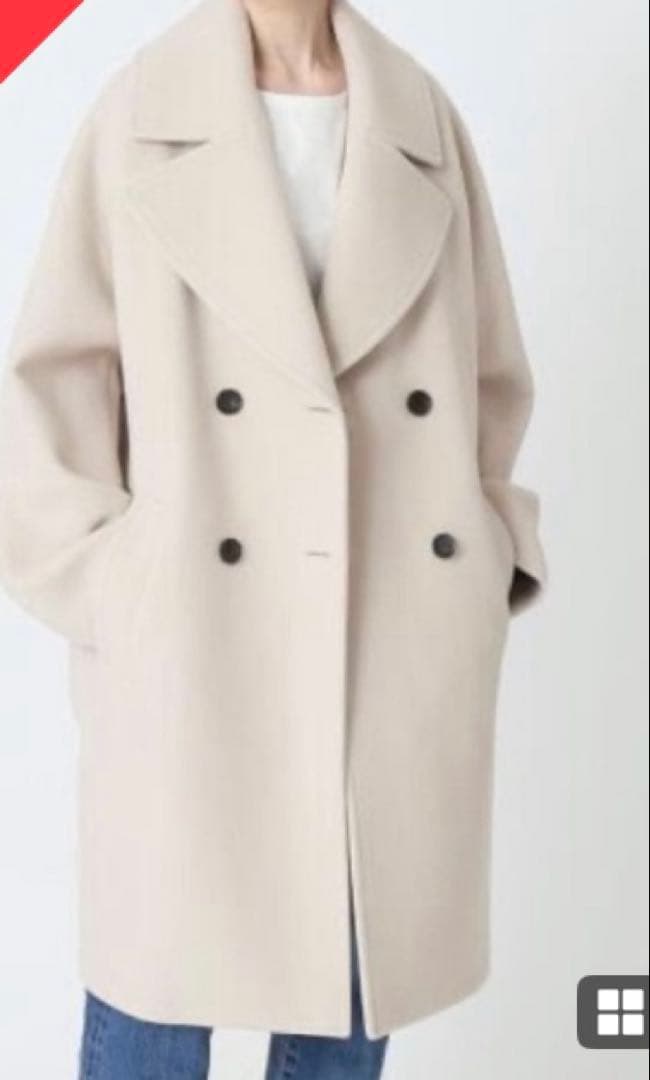 IÉNA クリーム ダブルブレスト チェスターコート