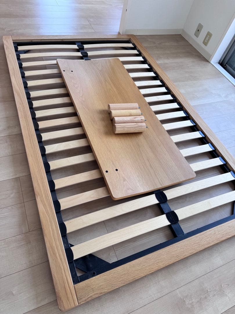 【無印良品】　オーク材 ベッドフレーム+ヘッドボード