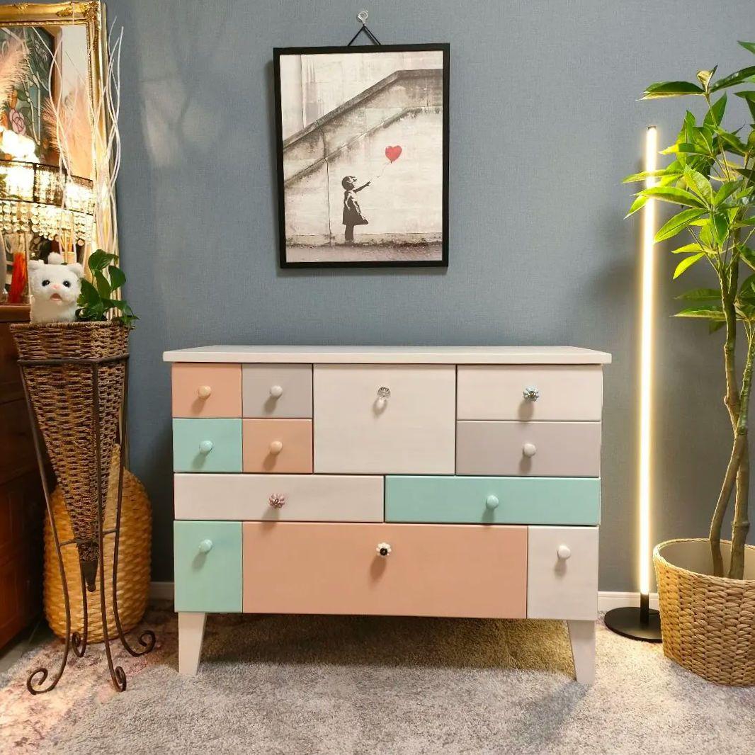 マルチカラー 3段ローチェスト