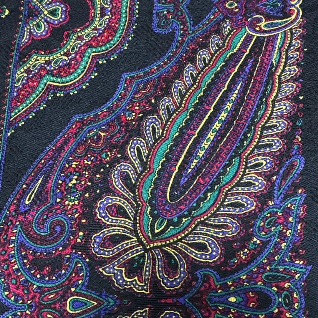 極美品✨イヴサンローラン シルク混 ペイズリー柄 大判スカーフストール 肩掛け