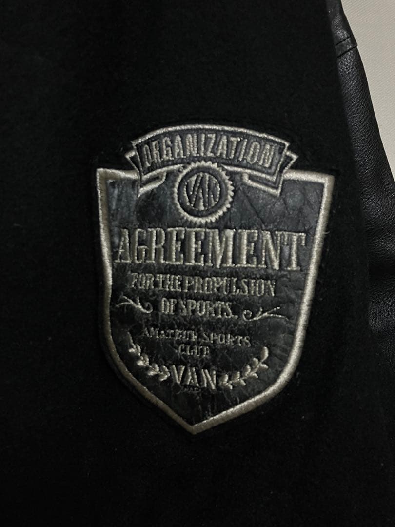 80s VAN スタジャン 黒 L〜XL 牛本革使用 IVY アイビー レザー