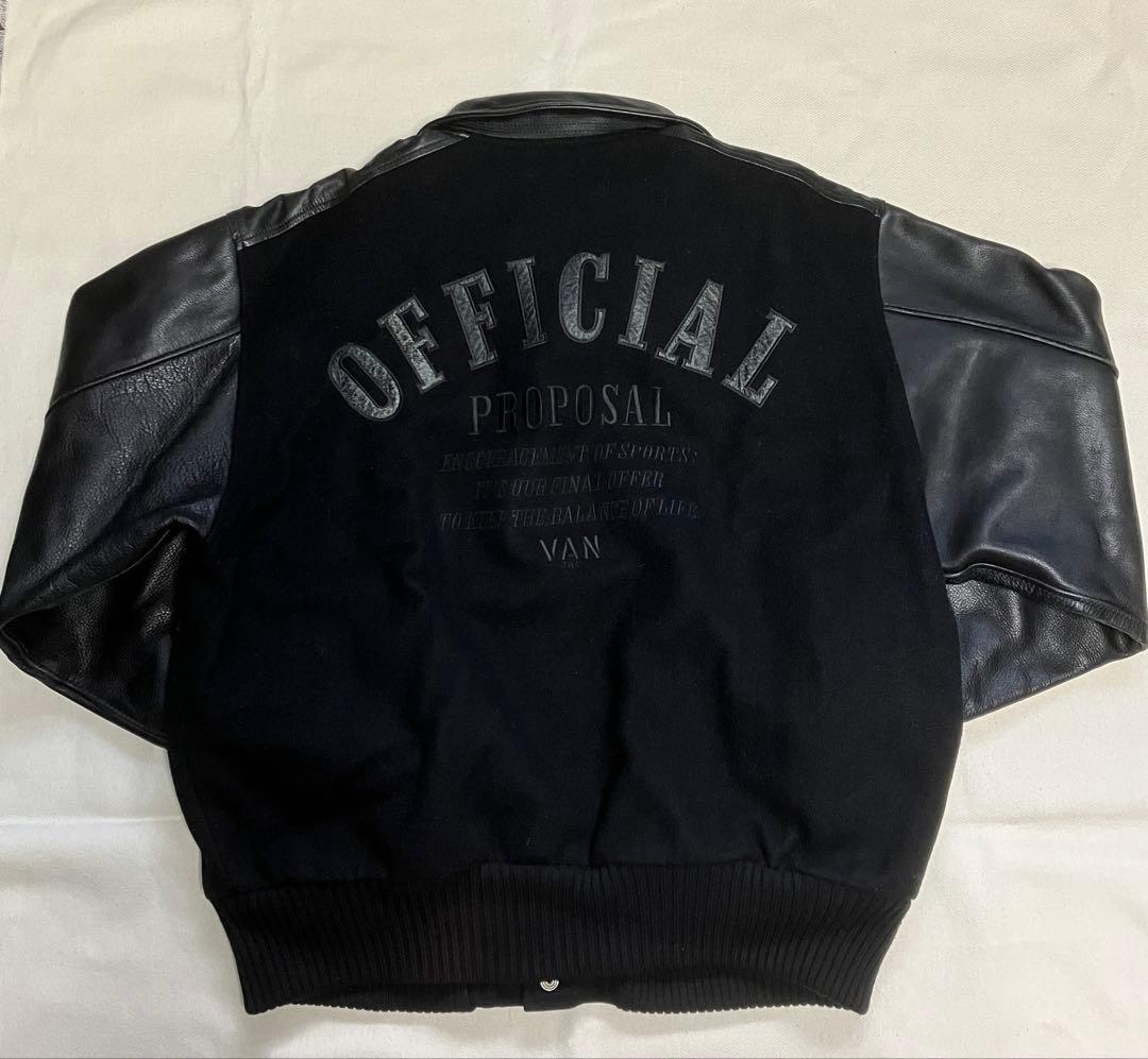 80s VAN スタジャン 黒 L〜XL 牛本革使用 IVY アイビー レザー