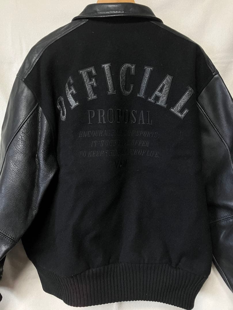 80s VAN スタジャン 黒 L〜XL 牛本革使用 IVY アイビー レザー