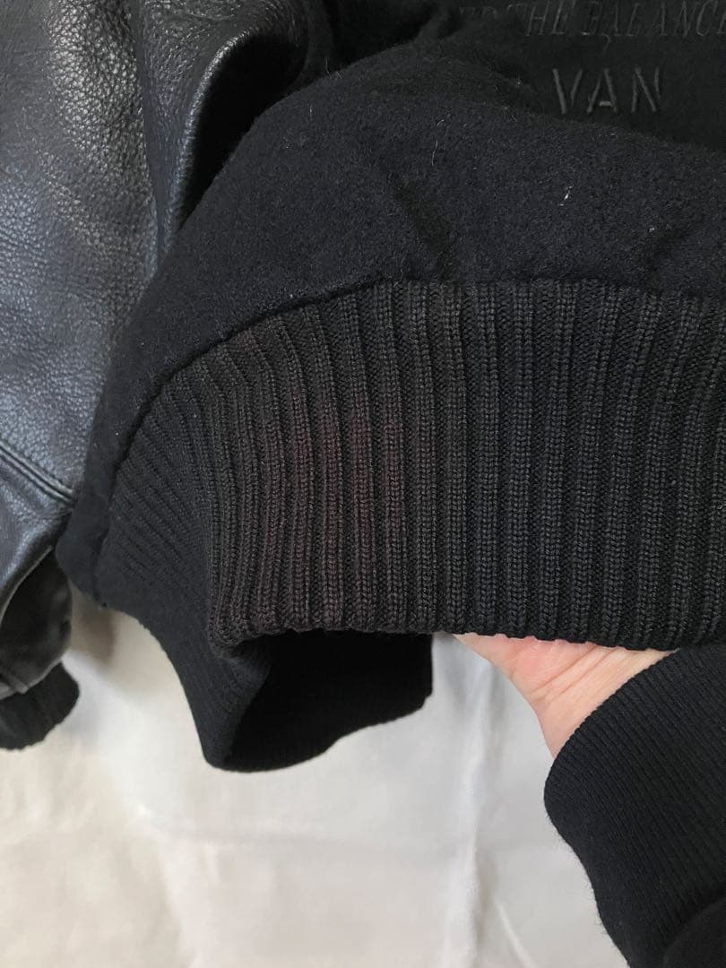 80s VAN スタジャン 黒 L〜XL 牛本革使用 IVY アイビー レザー