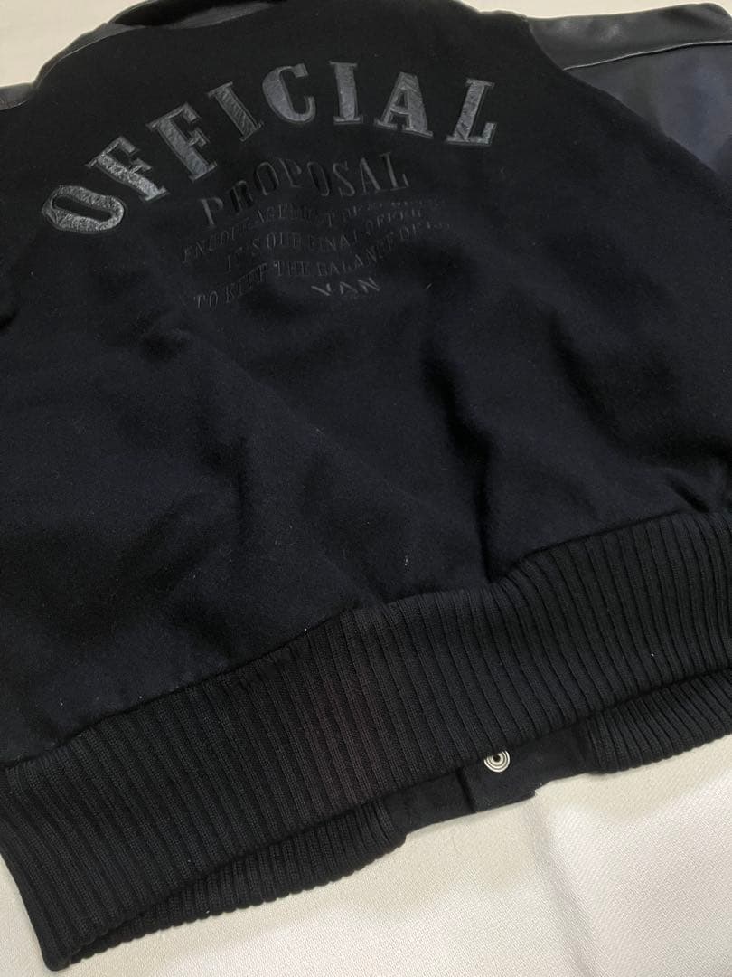 80s VAN スタジャン 黒 L〜XL 牛本革使用 IVY アイビー レザー