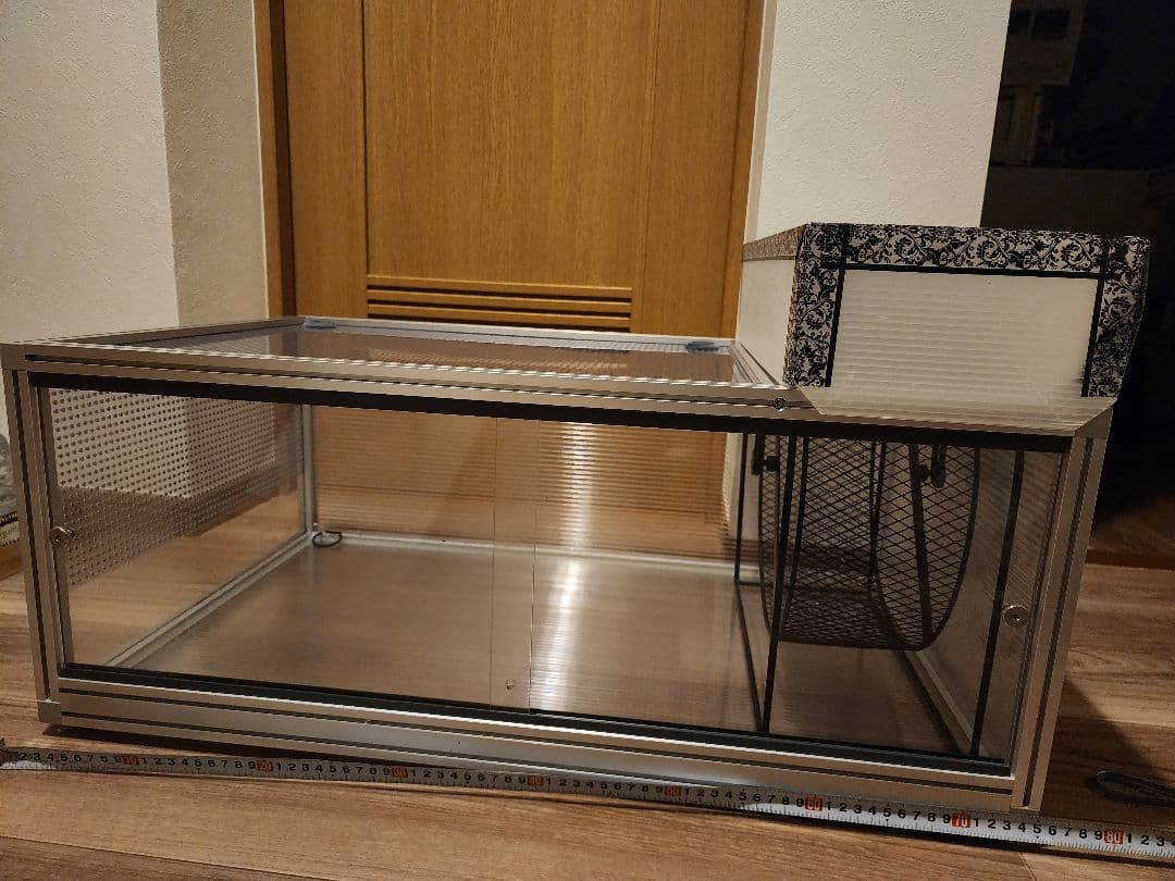 ち*。様 美品 爬虫類 小動物 飼育ケージ 75cm 扉で開け閉め便利 ホイール