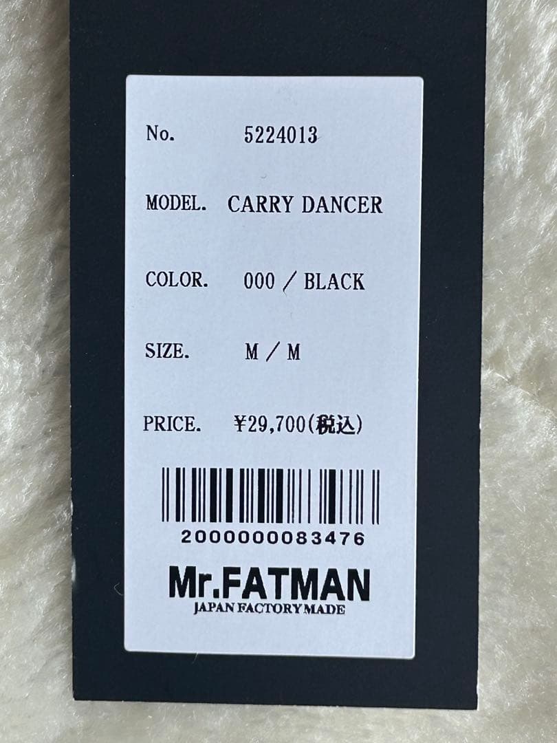 帽子 Mr.FATMAN CARRY DANCER BLACK M/M