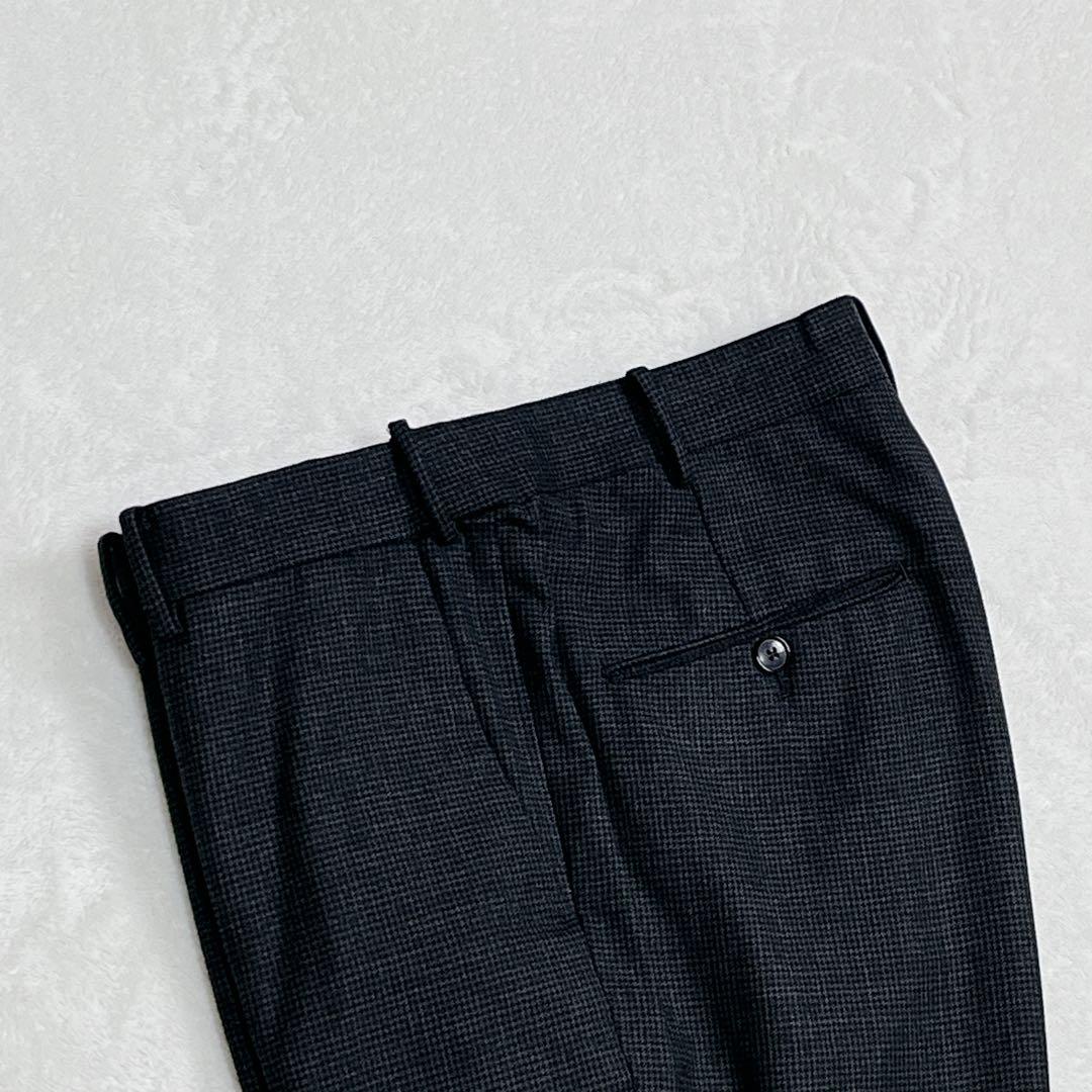 『エディフィス』千鳥格子 セットアップスーツ ウール ストレッチ チャコール