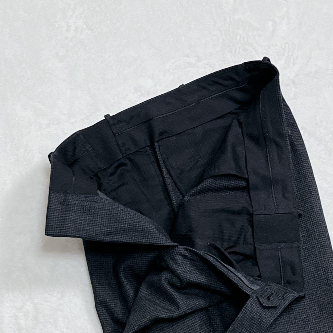 『エディフィス』千鳥格子 セットアップスーツ ウール ストレッチ チャコール