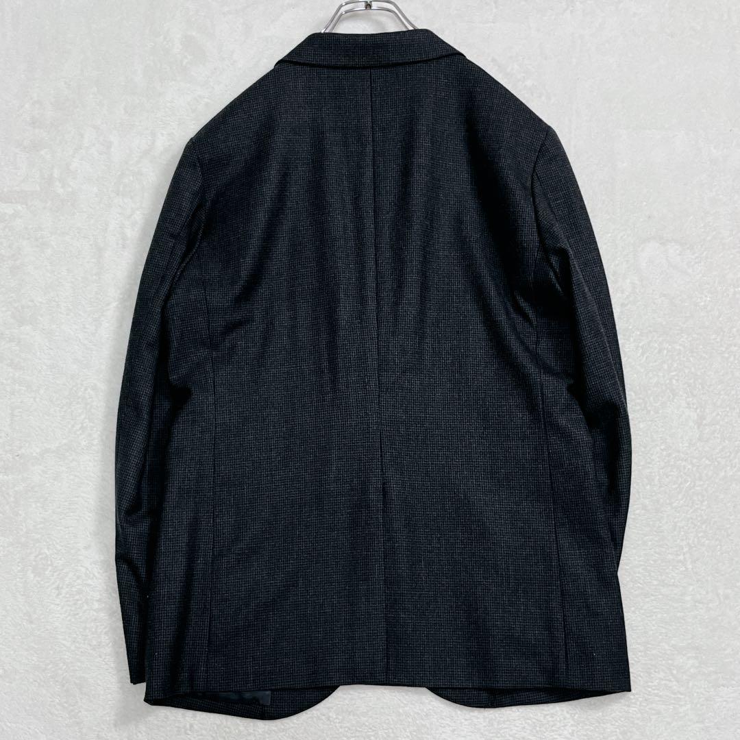 『エディフィス』千鳥格子 セットアップスーツ ウール ストレッチ チャコール